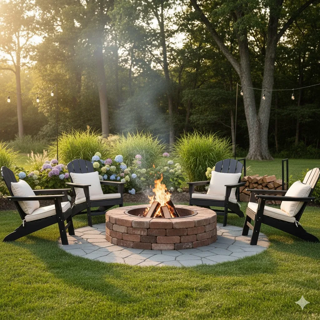 Rustic Brick Fire Pit