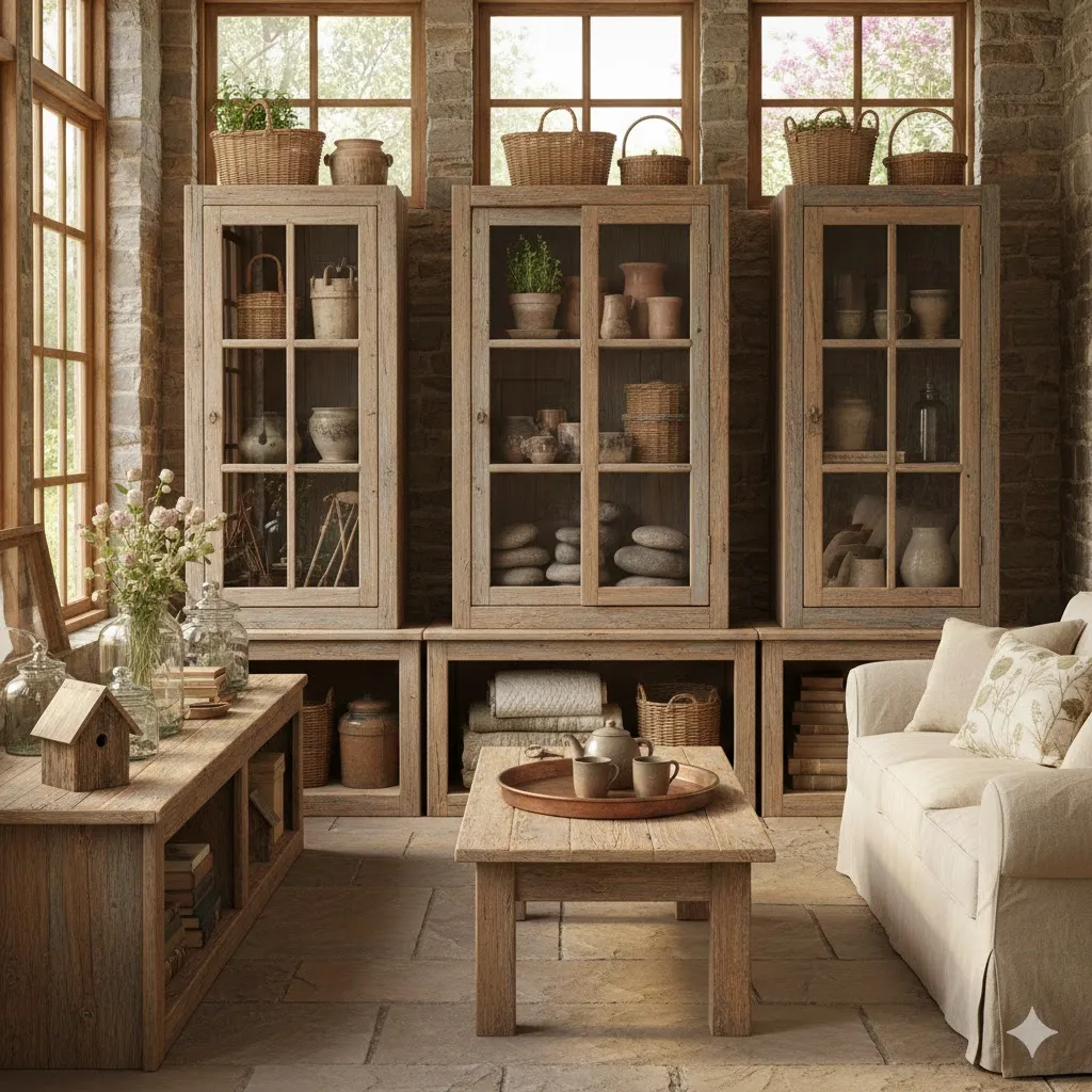 Rustic Display Cabinets