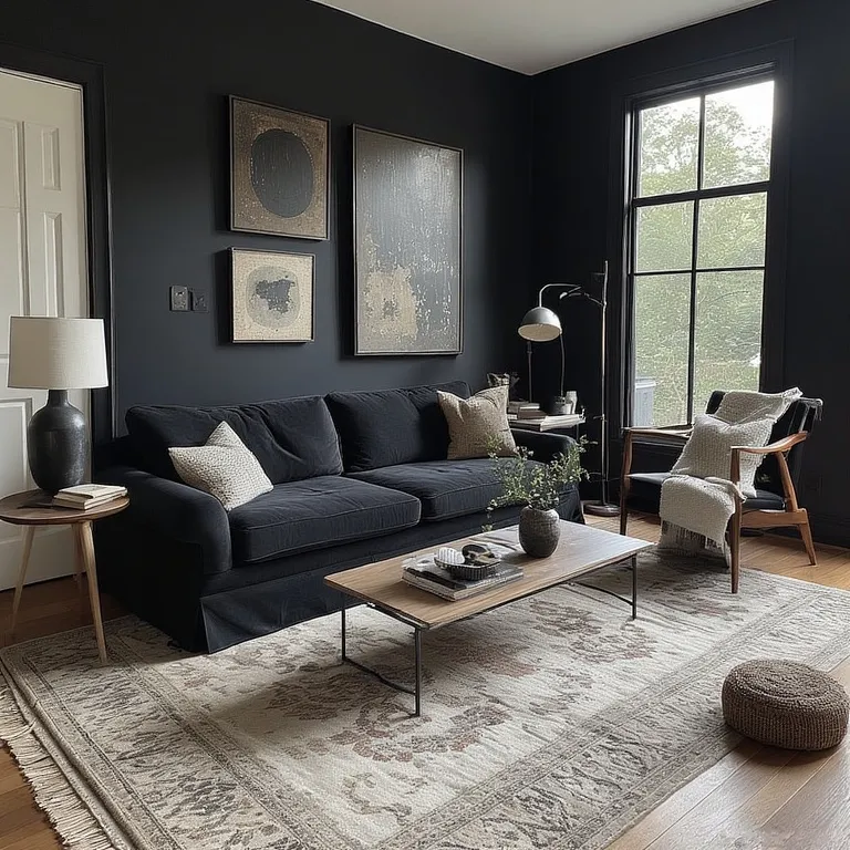 Bold Dark Aesthetic Living Room