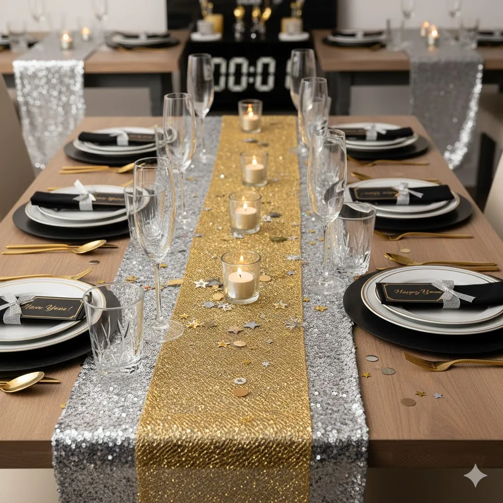 Use Metallic Table Runners