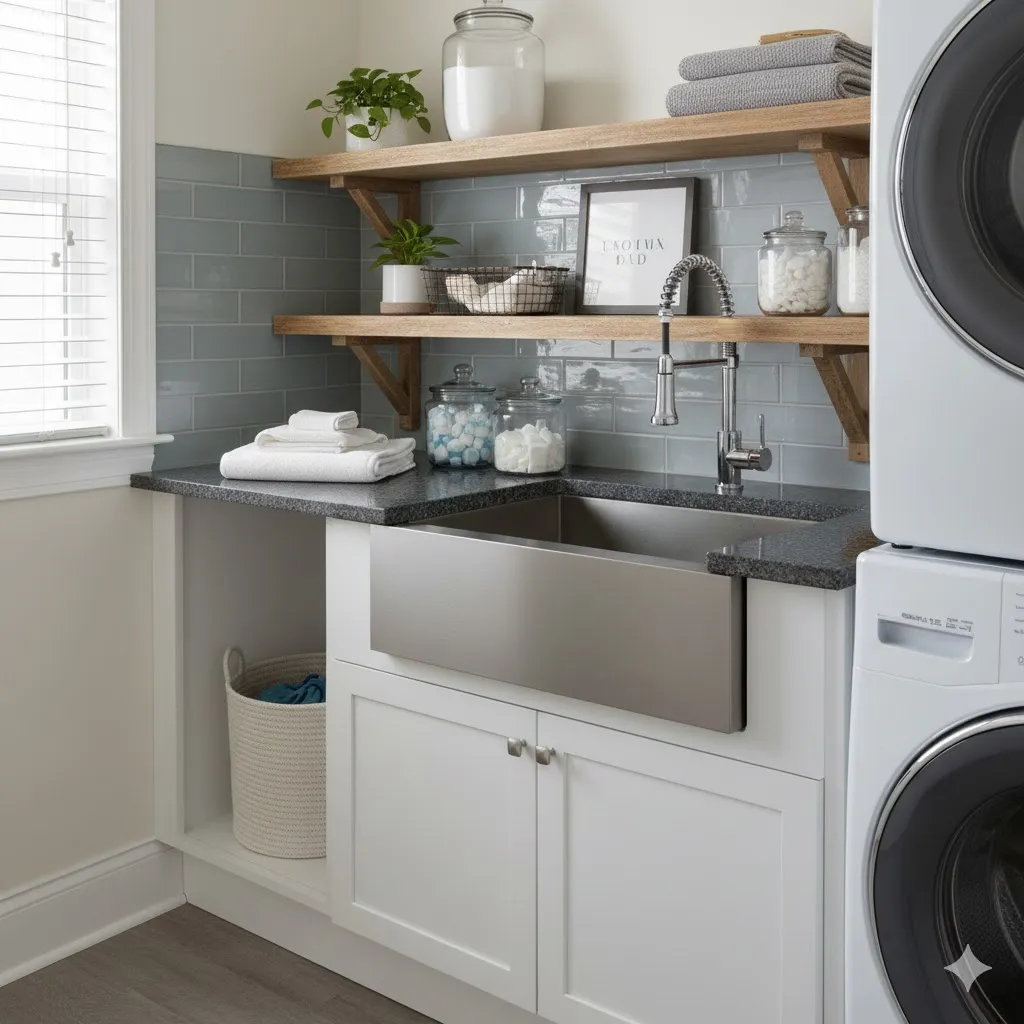 Use Open Shelves Above the Sink