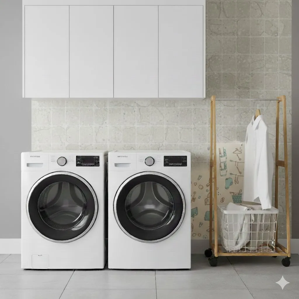 Wallpaper Above Shelving Only