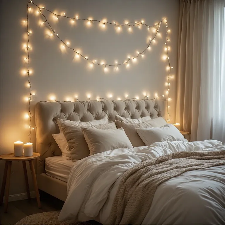 Cozy Aesthetic Fairy Lights Bedroom