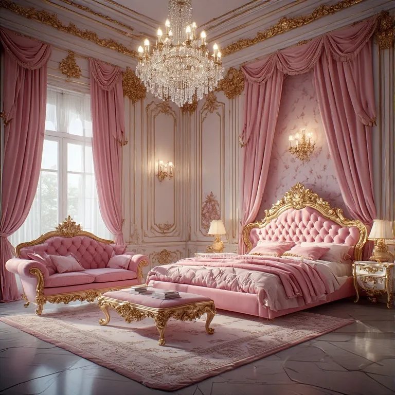 Baroque Pink Royal Bedroom