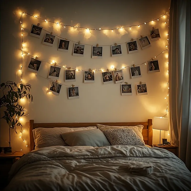 Cozy Aesthetic Fairy Lights Bedroom