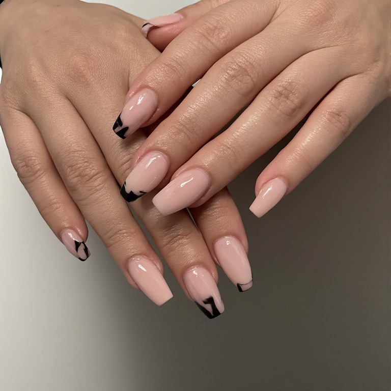Glossy Minimalist Coffin Nails