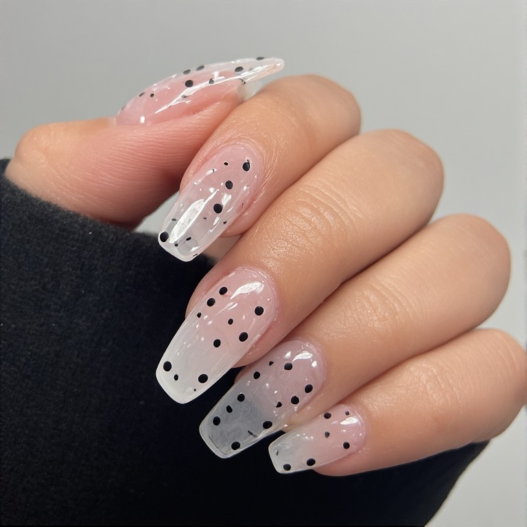 Glossy Minimalist Coffin Nails