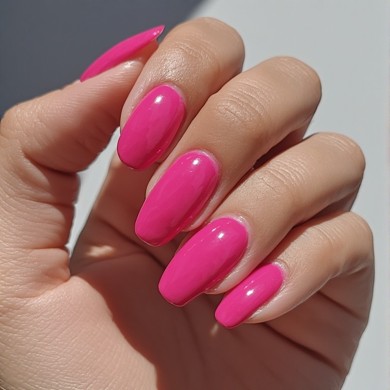 Hot Pink Aesthetic Nail