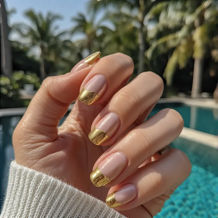 Modern French Tip Vacation Nails