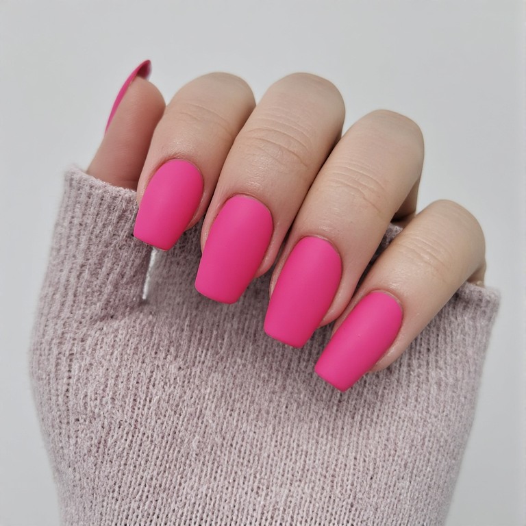 Hot Pink Aesthetic Nail