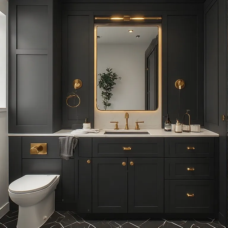 Black and Golden Marble Bathroom
