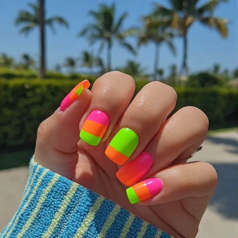 Modern French Tip Vacation Nails