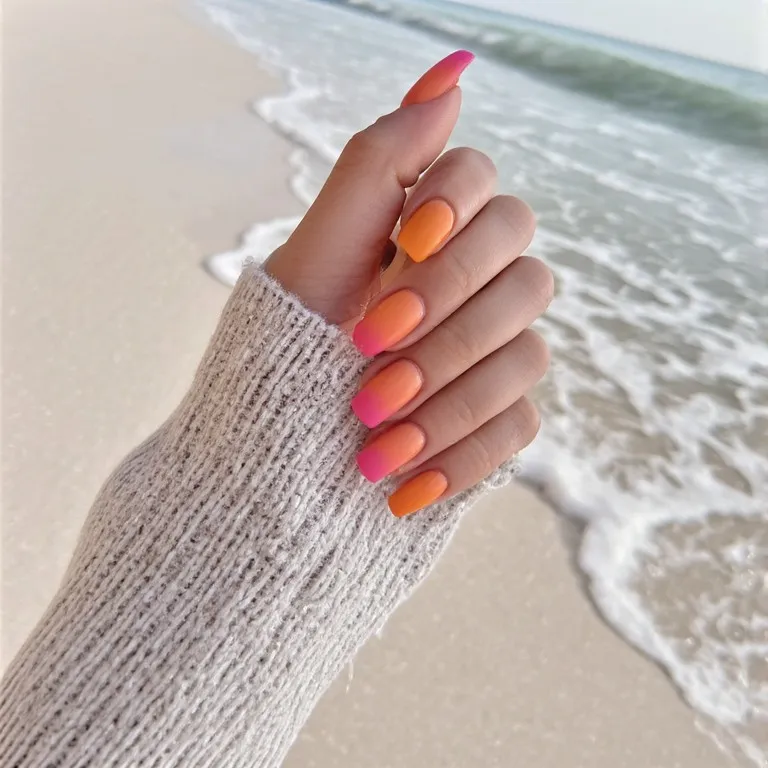 Modern French Tip Vacation Nails
