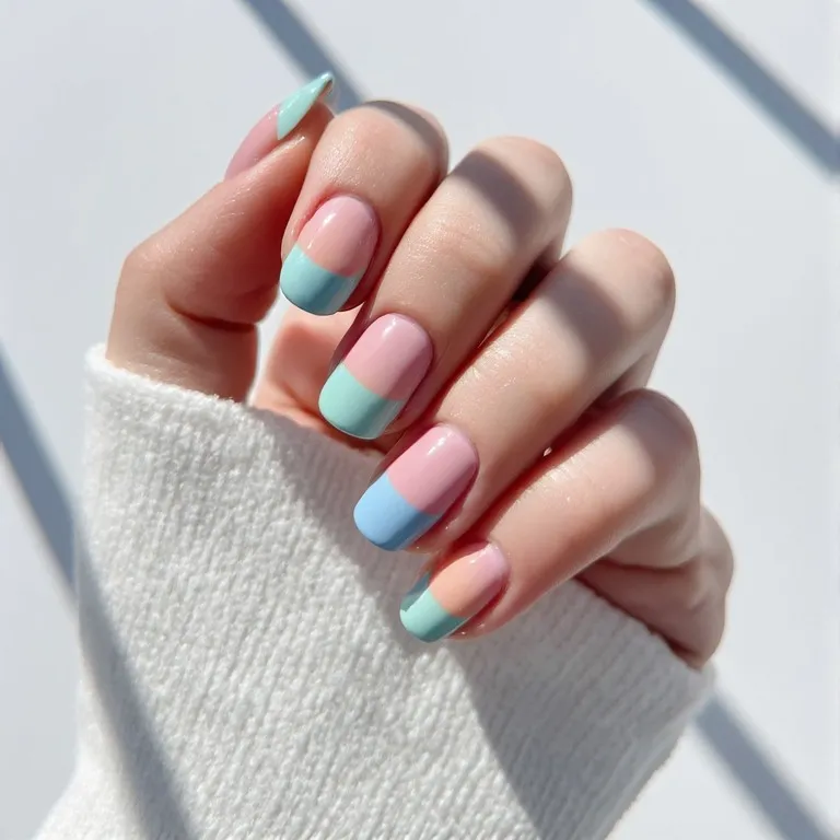 Modern French Tip Vacation Nails