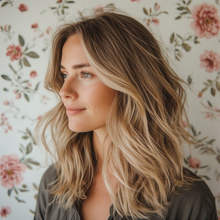 Vibrant Spring Mid Length Haircut