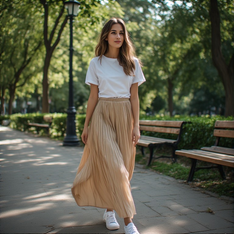 Pleated Maxi Skirt Outfits